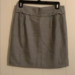 EUC J.Crew 100% wool grey scalloped skirt